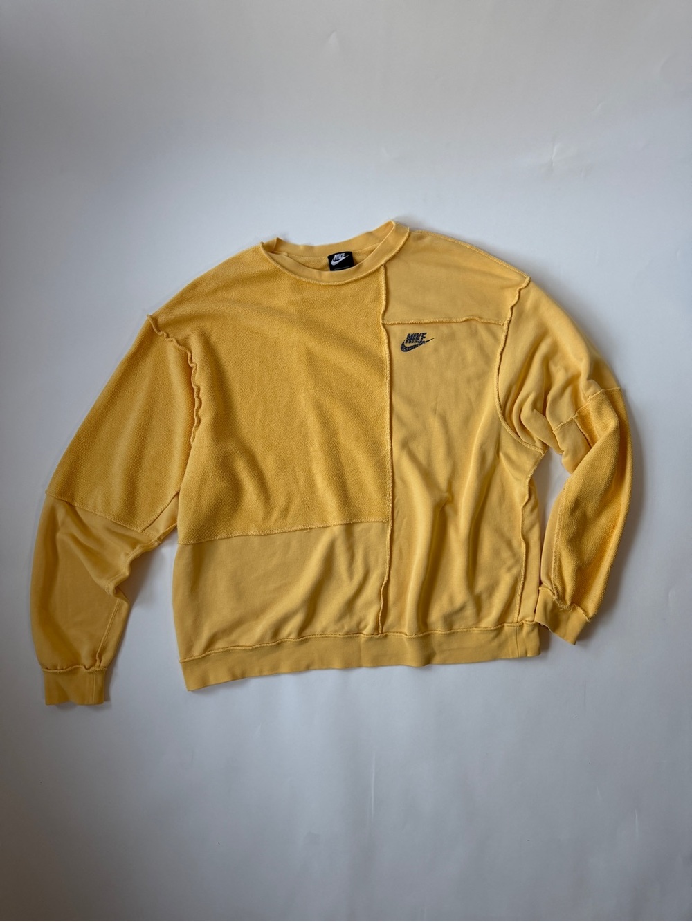 Nike Yellow Patchwork Crewneck Sweatshirt